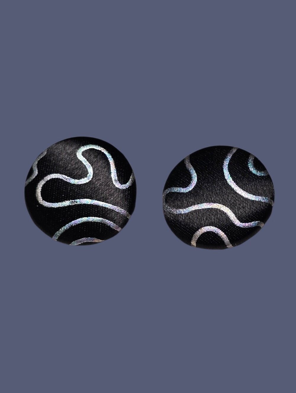 Avon Vintage "Iridescent Fabric" Squiggle Earrings - 1988